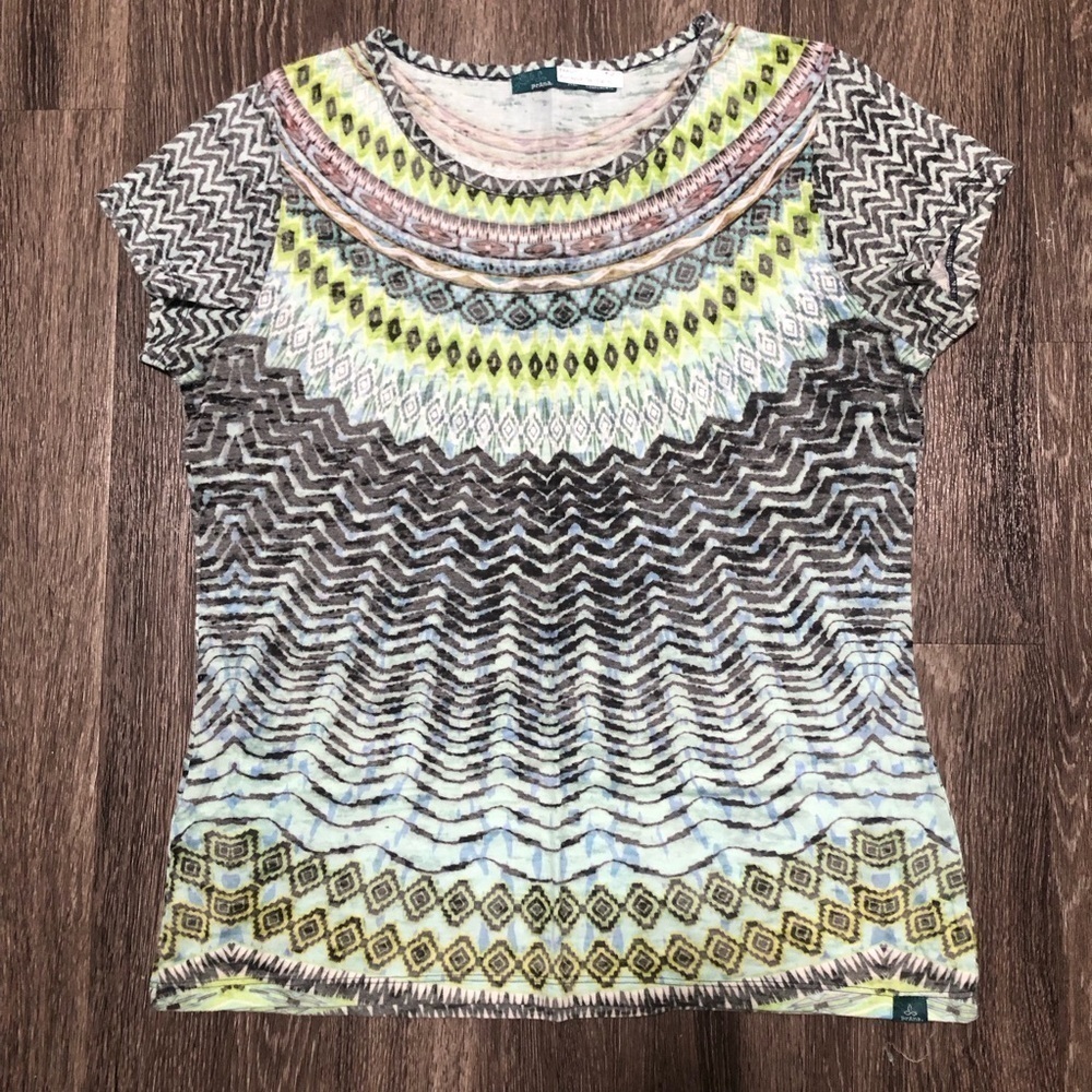 Prana Geometric & Chevron Print T-shirt - Made in USA